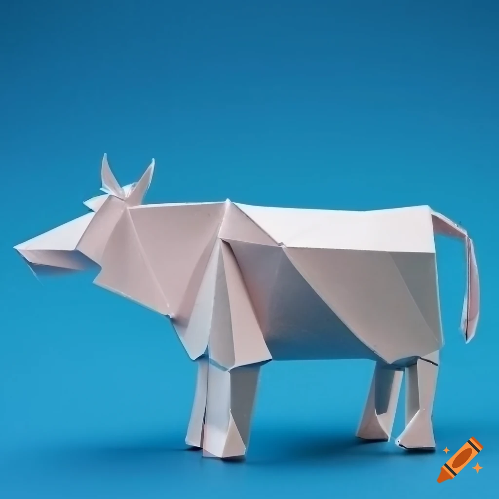 Low poly cow illustration on