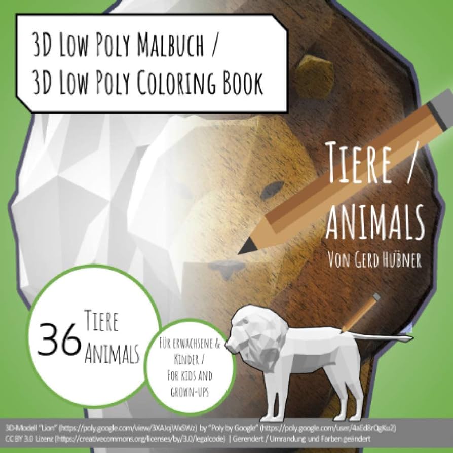 D low poly malbuch fãr erwachsene kinder d low poly loring book for grown