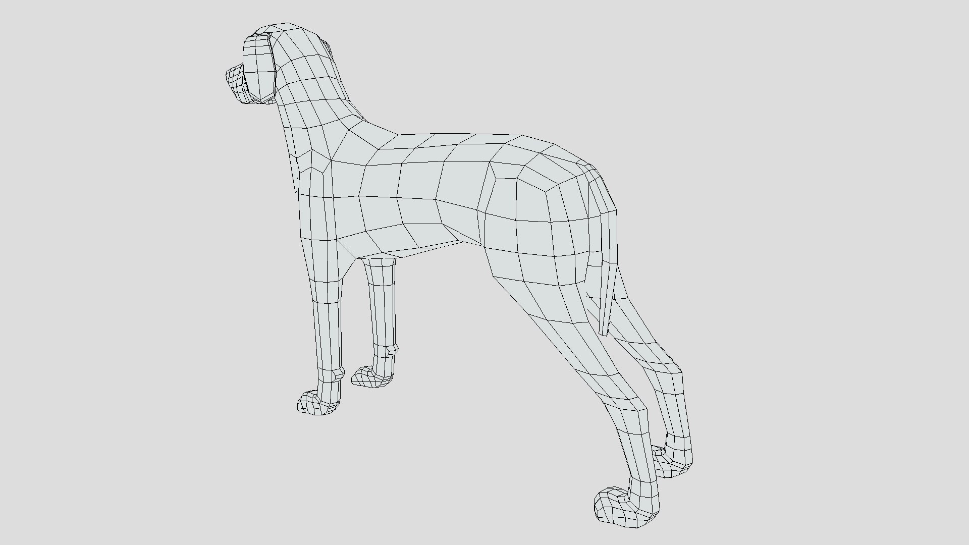 D model low poly cartoon hungarian vizsla dog