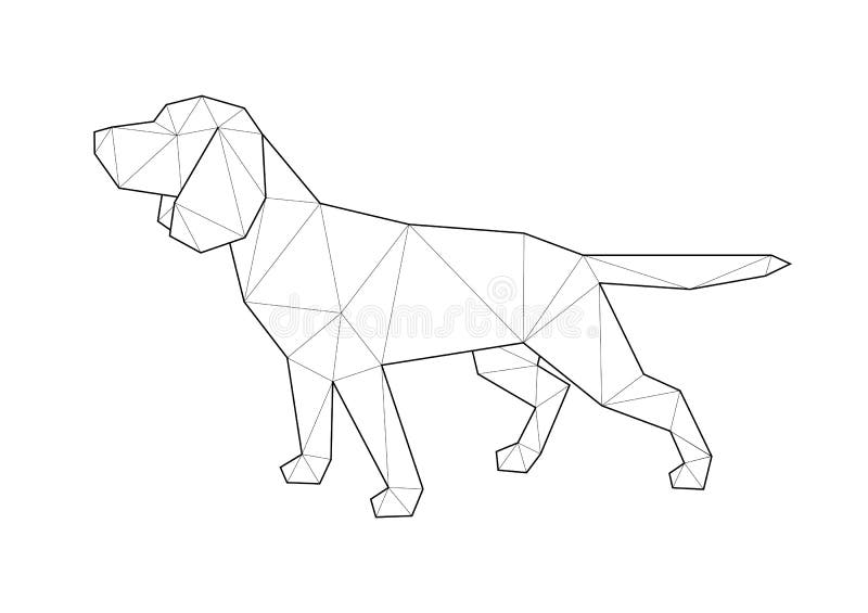 Low poly illustrations of dogs boxer sitting stock vector