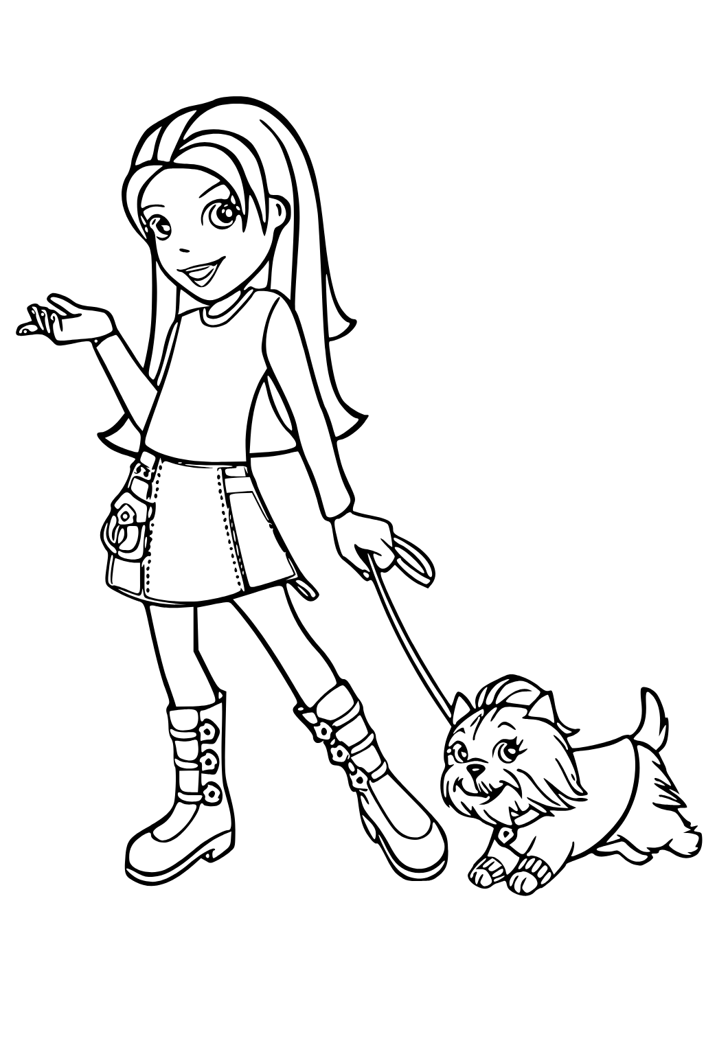 Free printable polly pocket dog coloring page for adults and kids