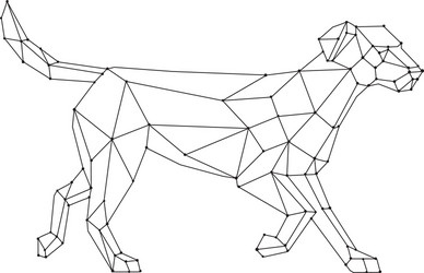 Geometry shapes dog vector images over