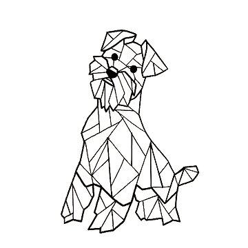 Geometrical dog i scottie i low poly i line art photographic print by unpredictable lab