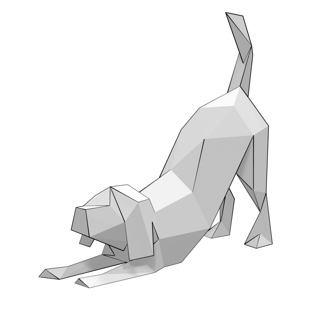 D papercraft model of polygonal dog free printable papercraft templates