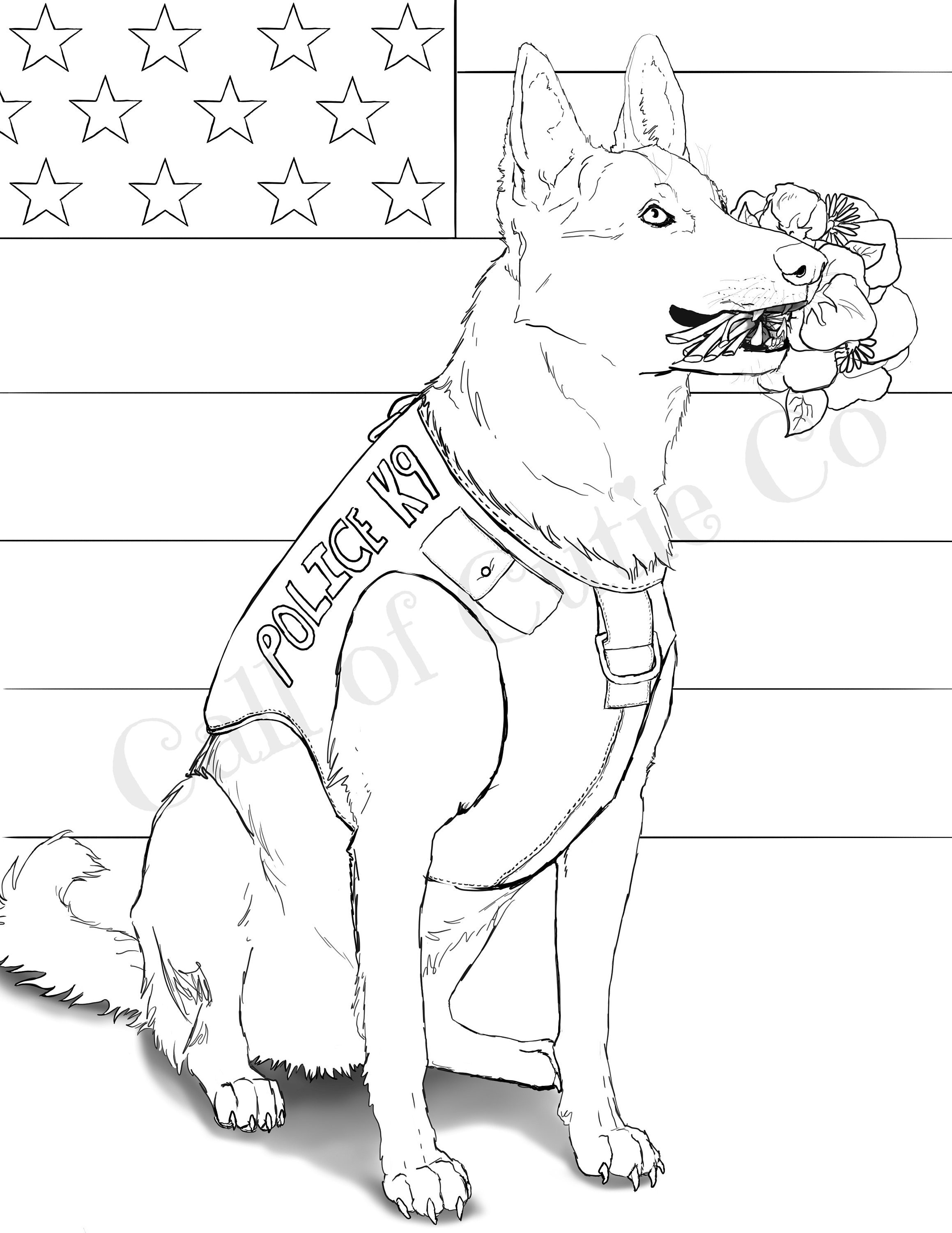 Police dog coloring pageanimal color sheetsdog coloring pages