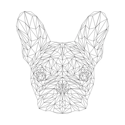 French bulldog dog animal low poly design triangle vector illustration stock illustration