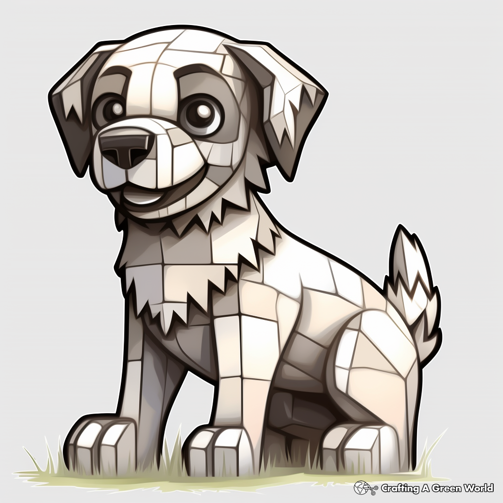 Minecraft dog coloring pages