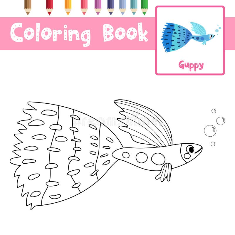 Blue guppy fish in lowpoly stock illustration illustration of design