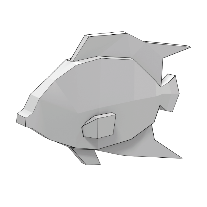 D fish low poly papercraft free printable papercraft templates