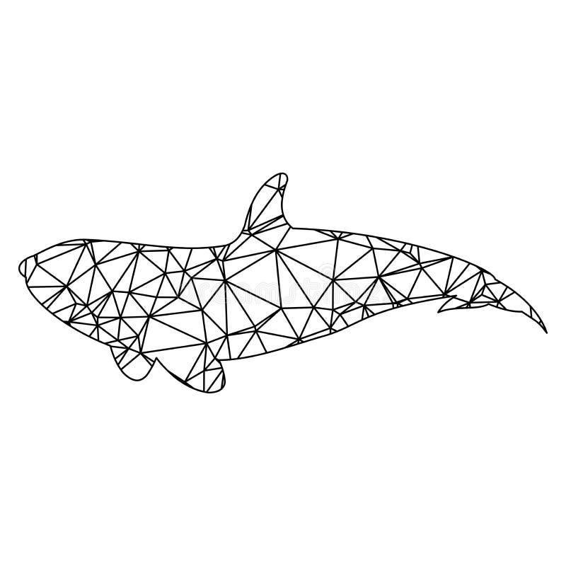 Low poly fish on low poly sea stock vector