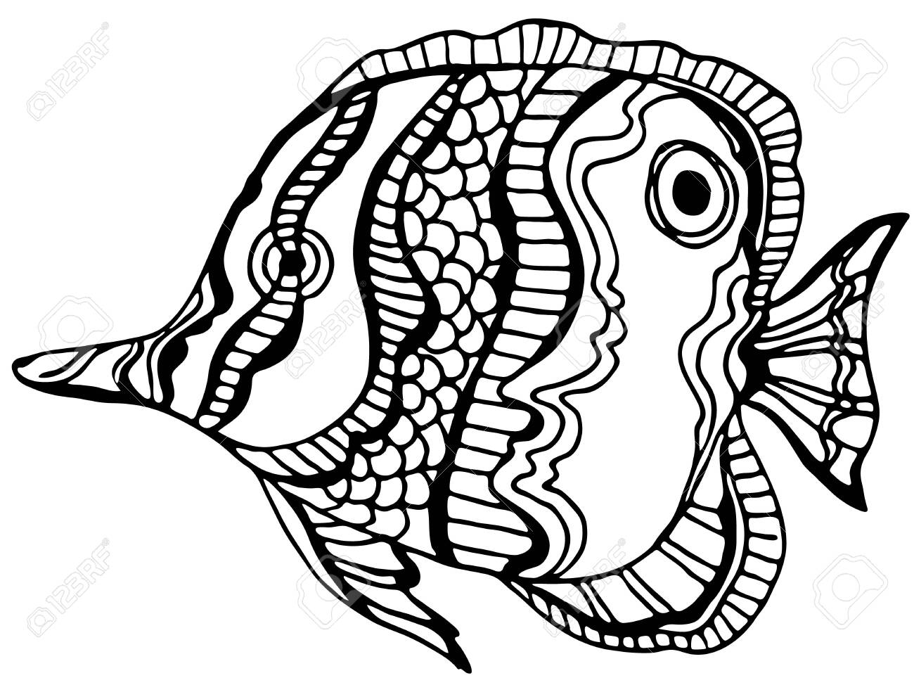 Tropical fish coloring page anti