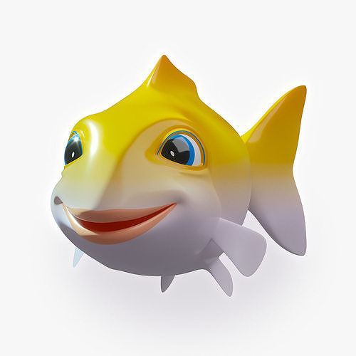 D model small fish animated vr ar low