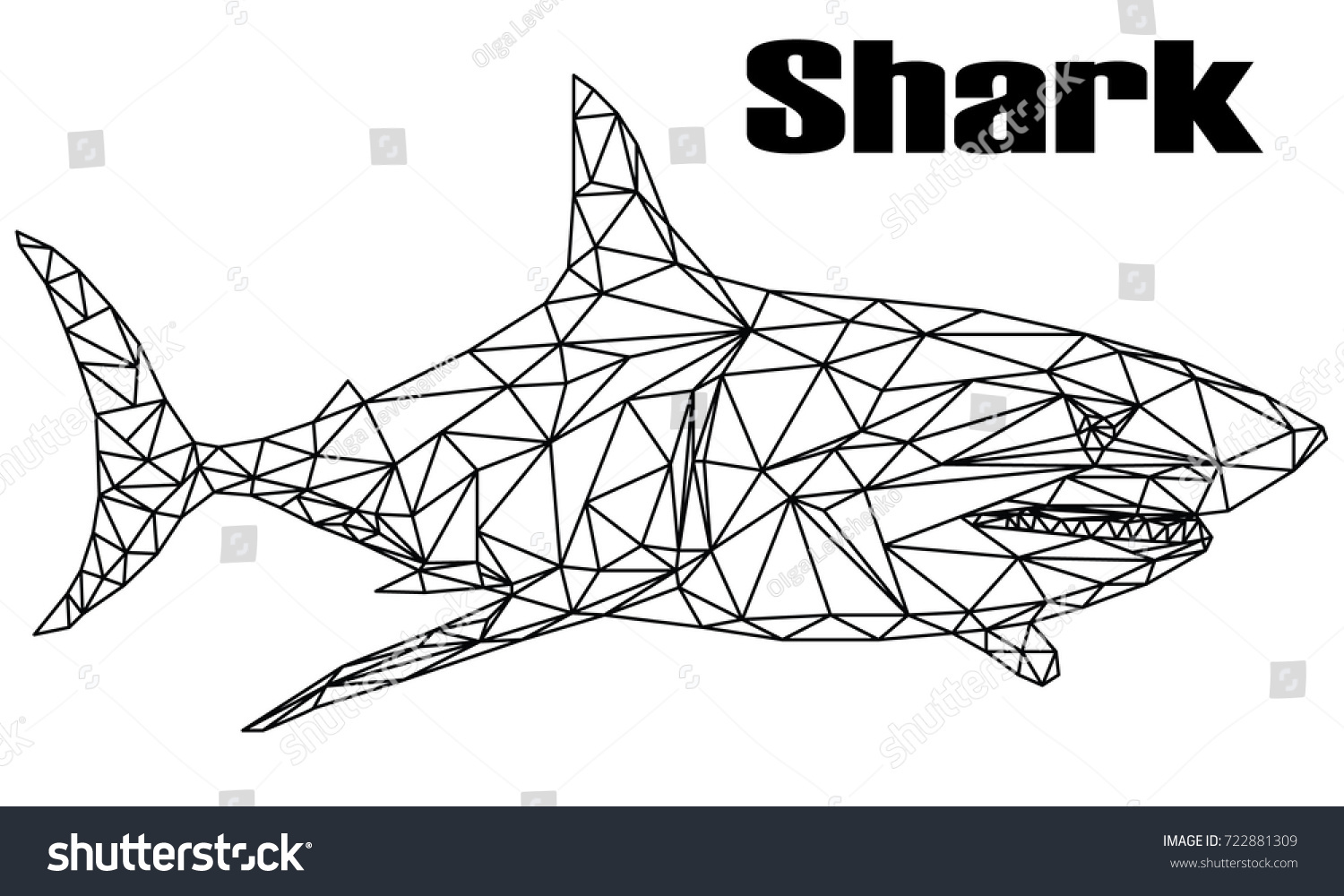 Shark low poly style business concept stock vector royalty free