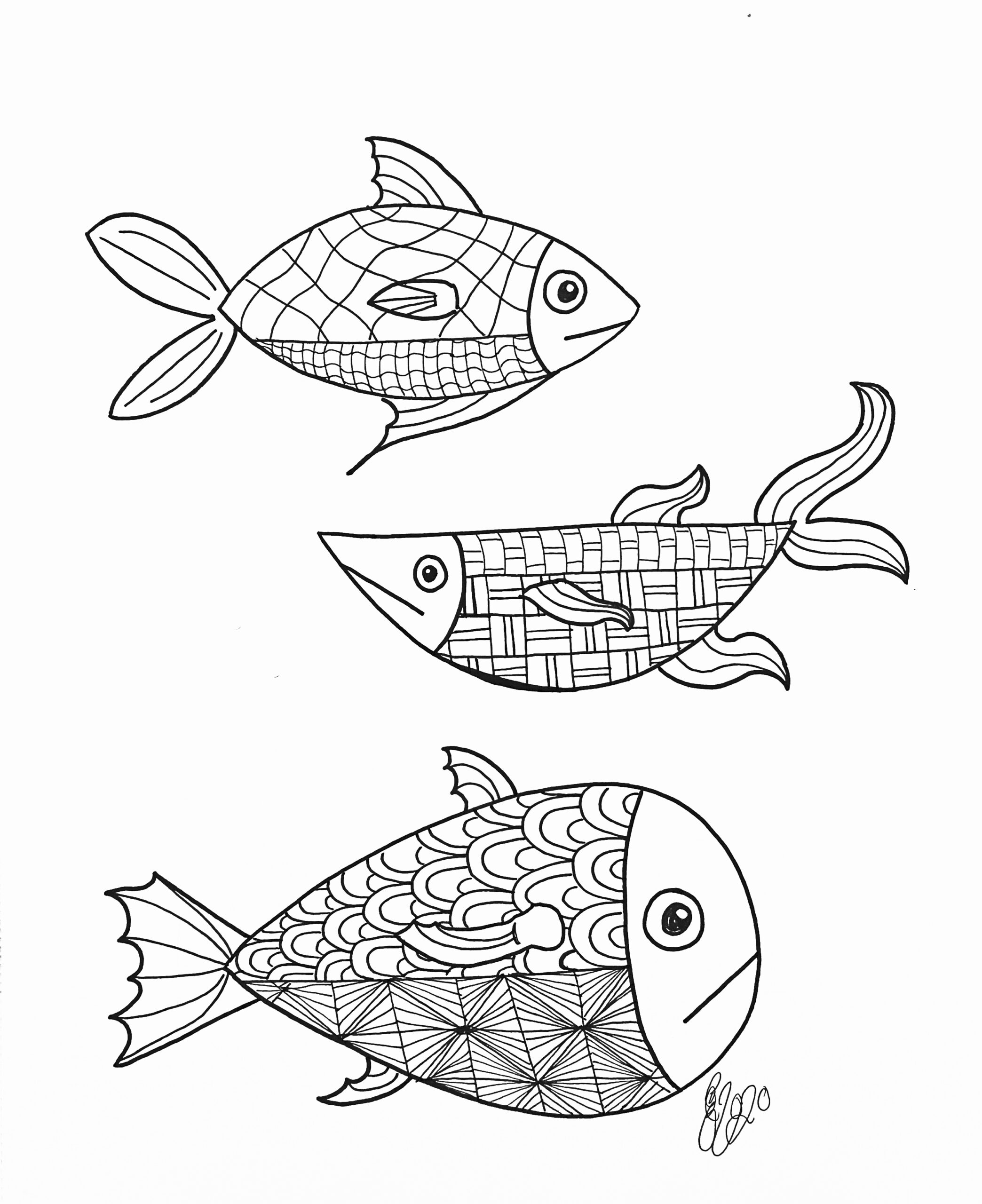 Three fish colouring sheet scyap