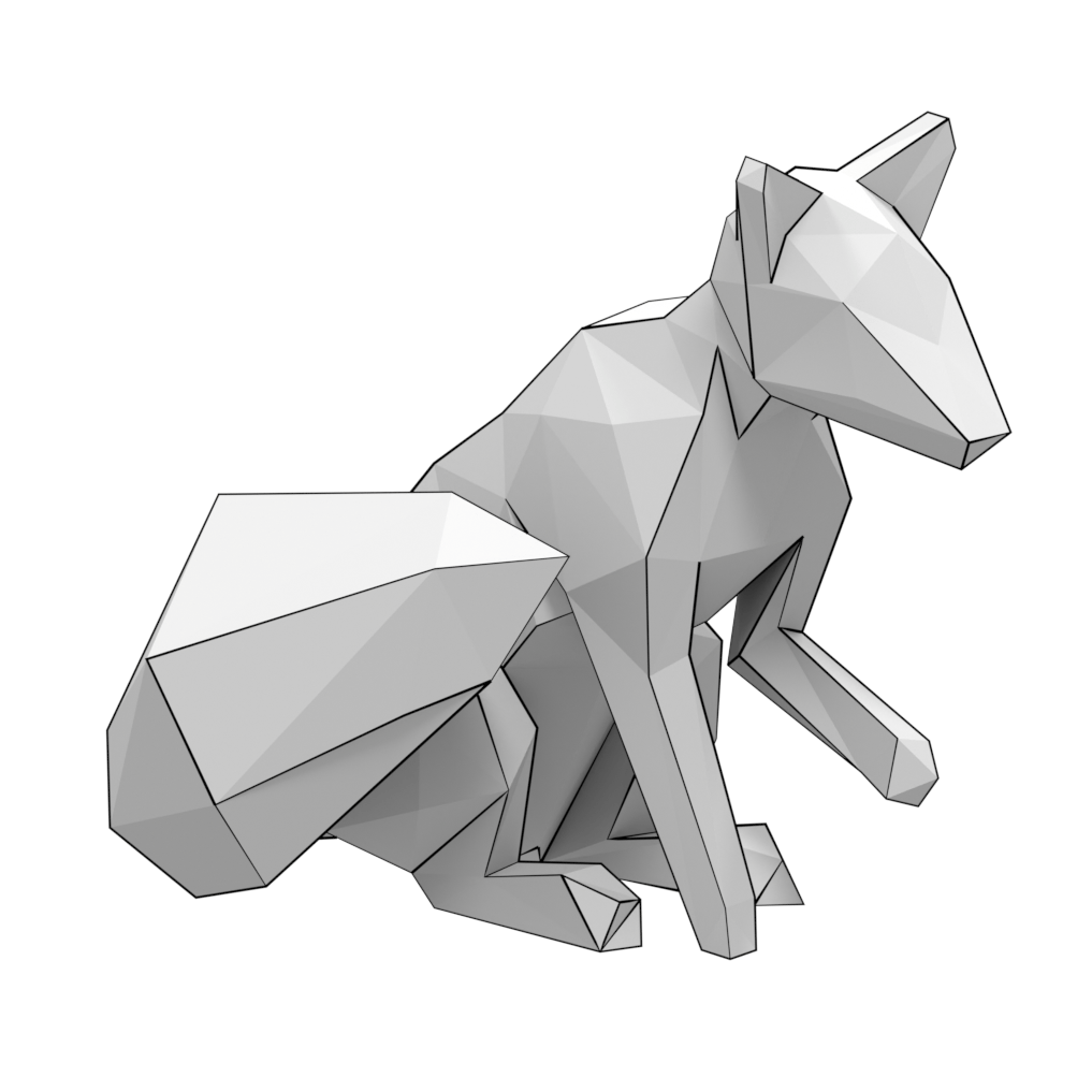 D papercraft model of fox free printable papercraft templates