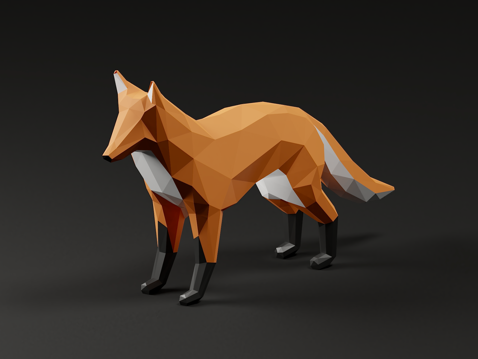 Low poly fox in blender d modeling by jayaprakash y on