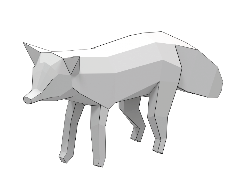 Red fox low poly d papercraft free printable papercraft templates