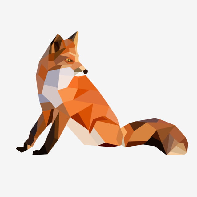 Low polygon png picture color block stitching low polygon fox fox clipart fox animal png image for free download