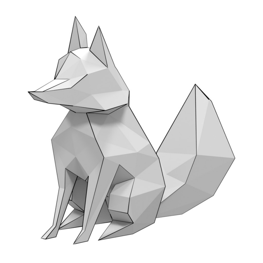 Sitting fox d papercraft free printable papercraft templates