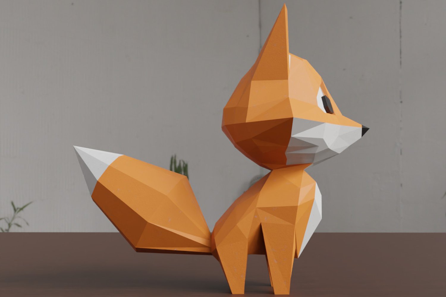 Tiny fox low poly papercraft