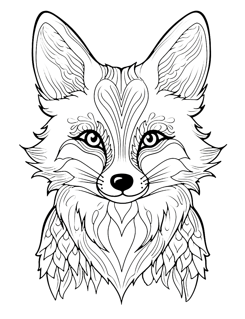 Fox coloring pages free printable sheets