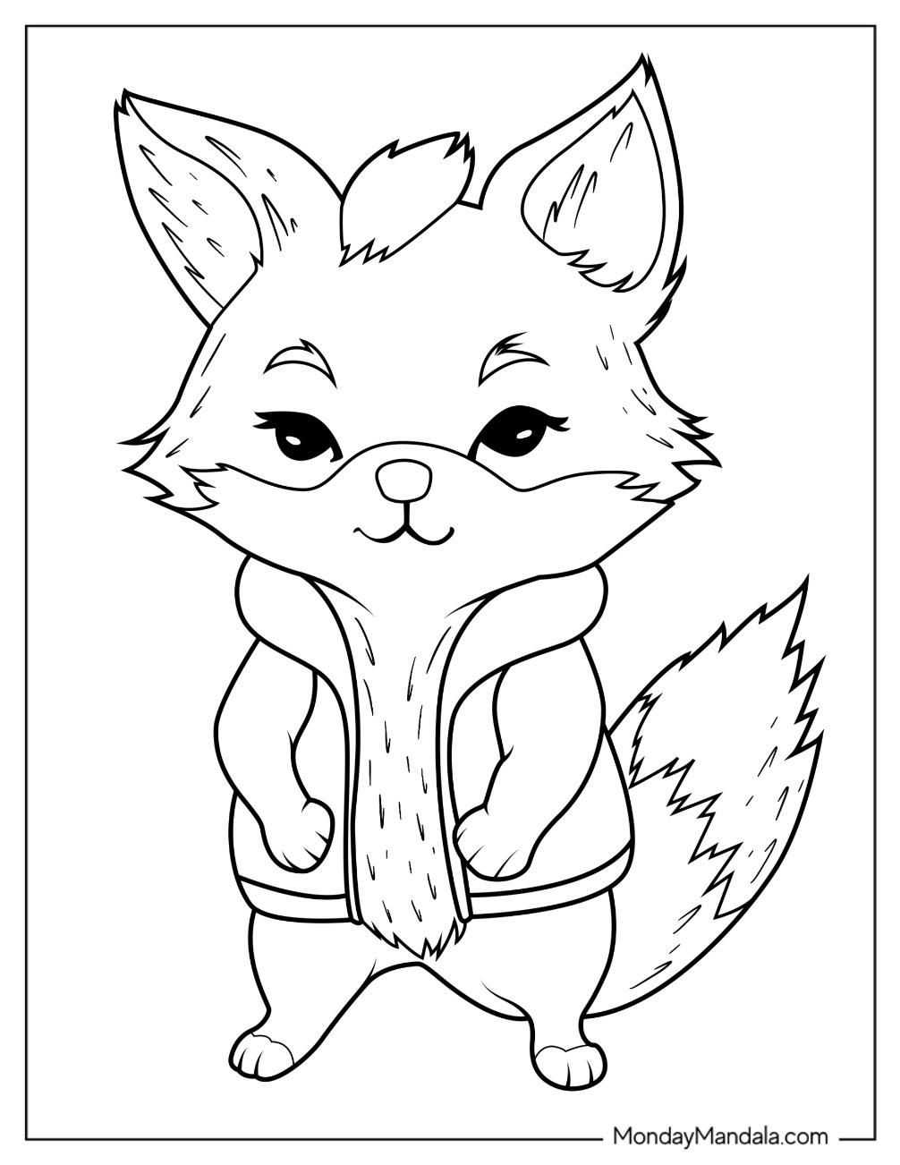 Fox coloring pages free pdf printables