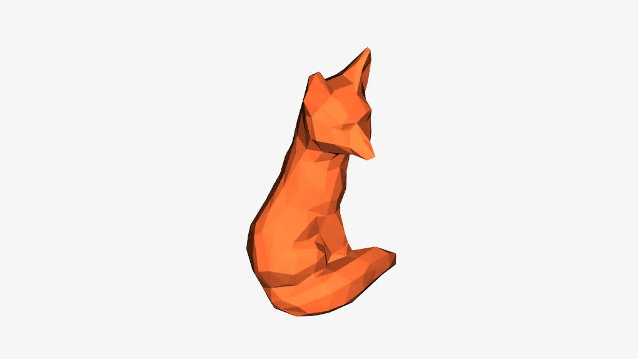 Low poly sitting fox by grimbixcode download free stl model