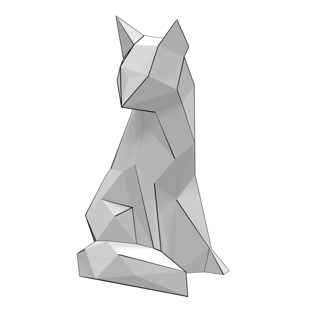 D papercraft model of sitting fox free printable papercraft templates