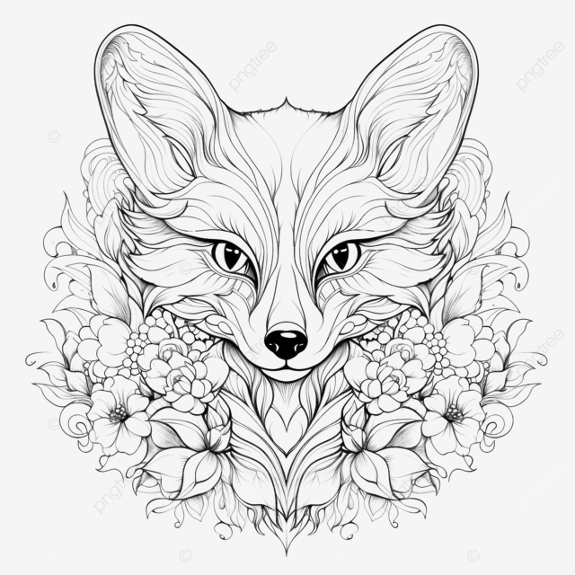 Fox colouring pages for kids ai generative cartoon animal character png transparent image and clipart for free download