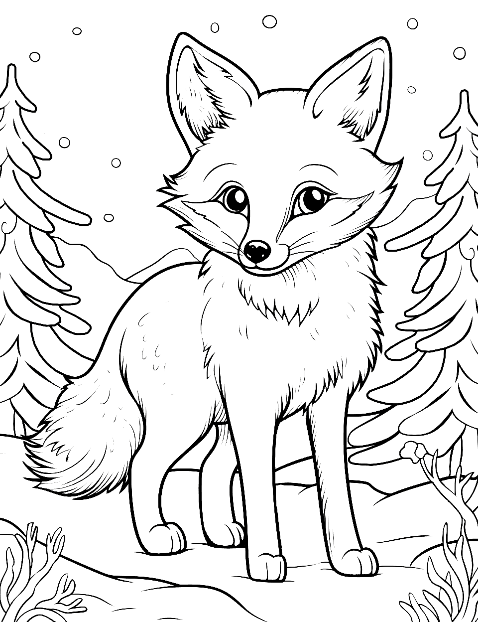 Fox coloring pages free printable sheets