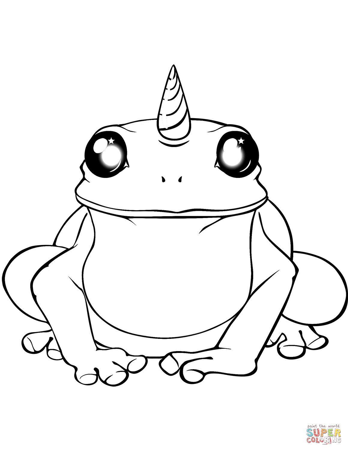 Unicorn frog coloring page free printable coloring pages