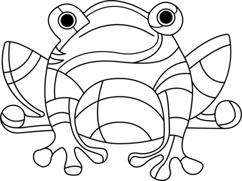 Abstract frog coloring page free printable coloring pages