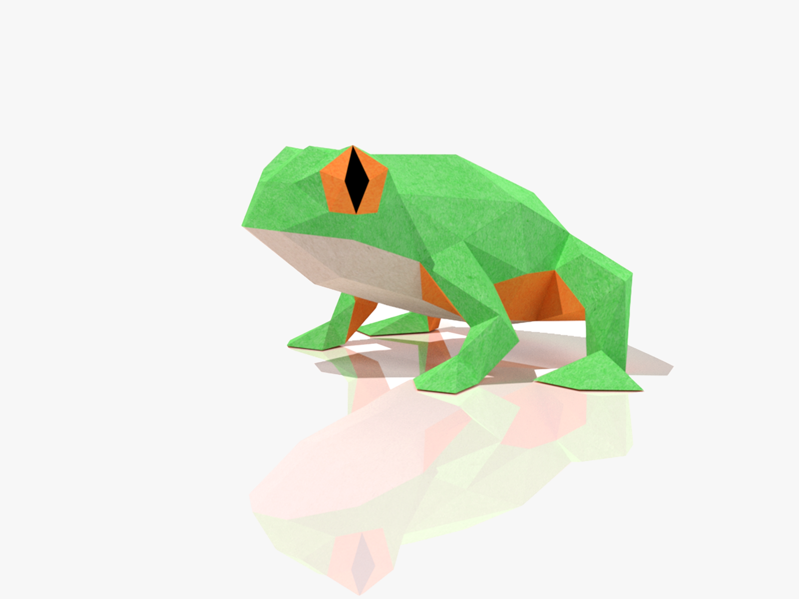 Frog papercraft lowpoly by pepe cm on