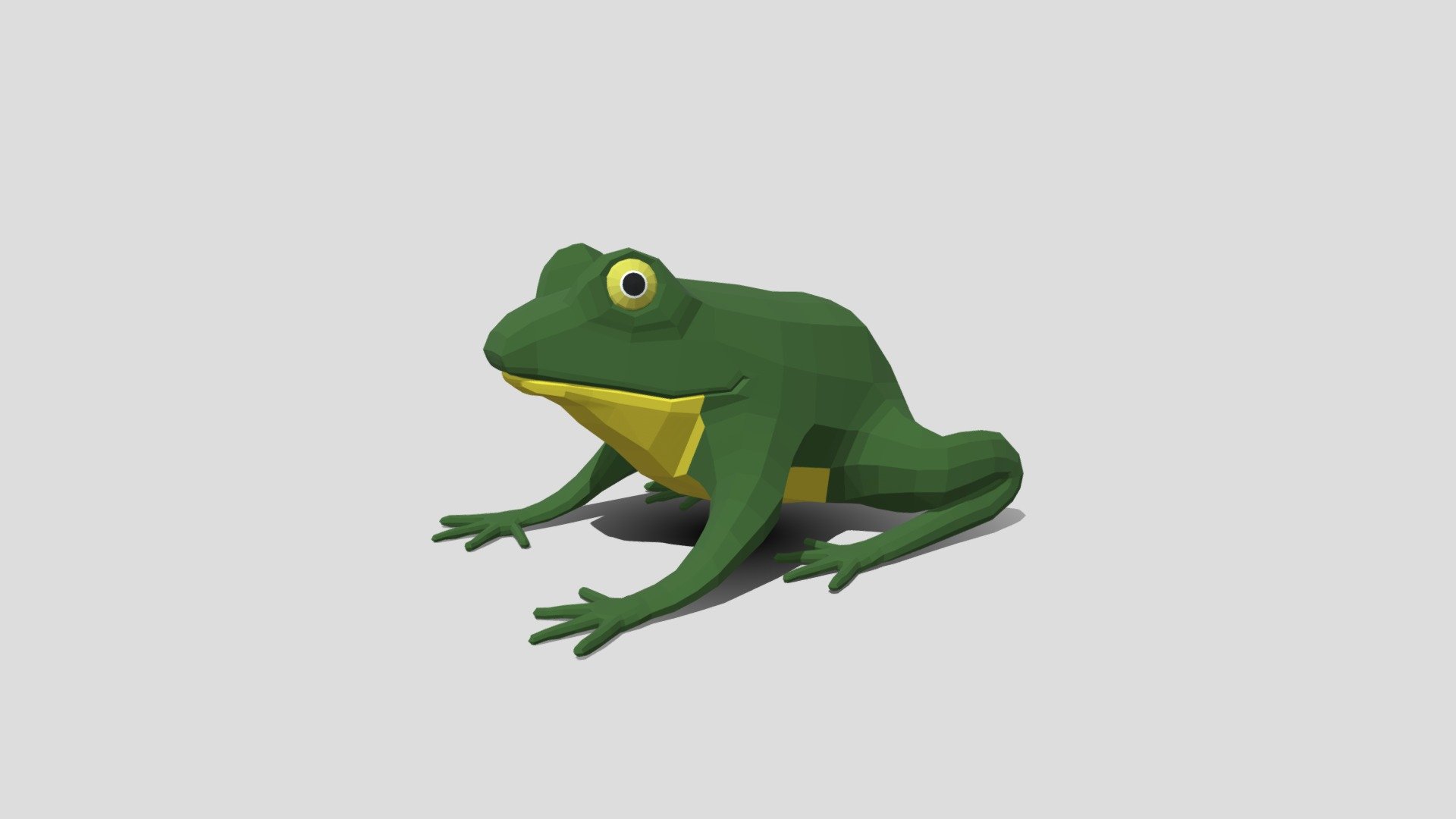 Low poly cartoon frog
