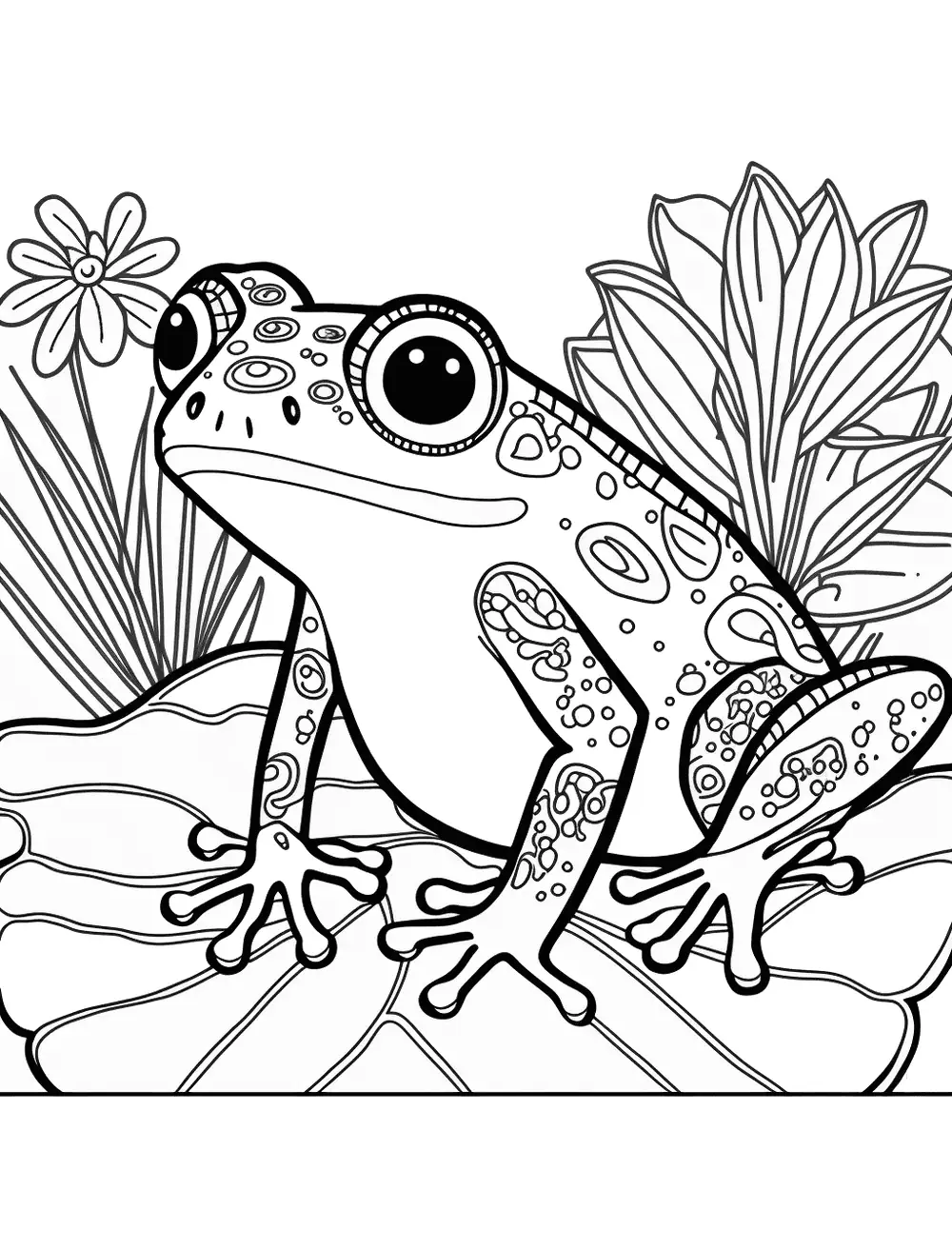 Frog coloring pages free printable sheets