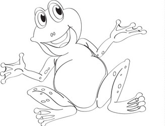 Frog outline template vector images over