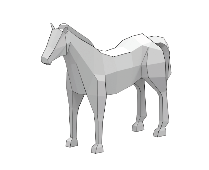 Farm horse low poly d papercraft free printable papercraft templates