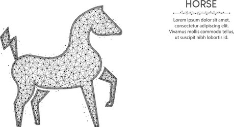 Poly wireframe horse vector images