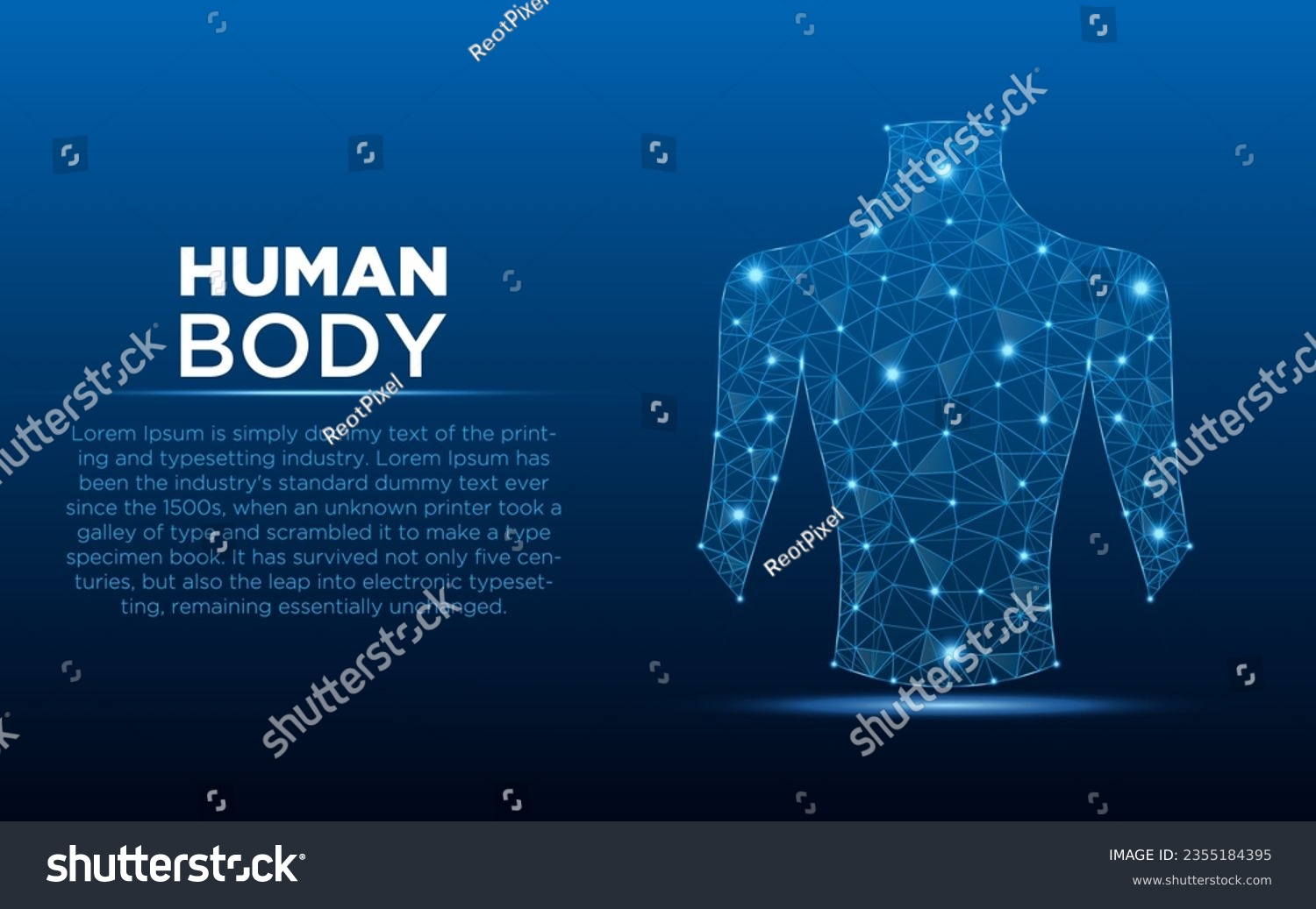 Low poly human body vector futuristic stock vector royalty free