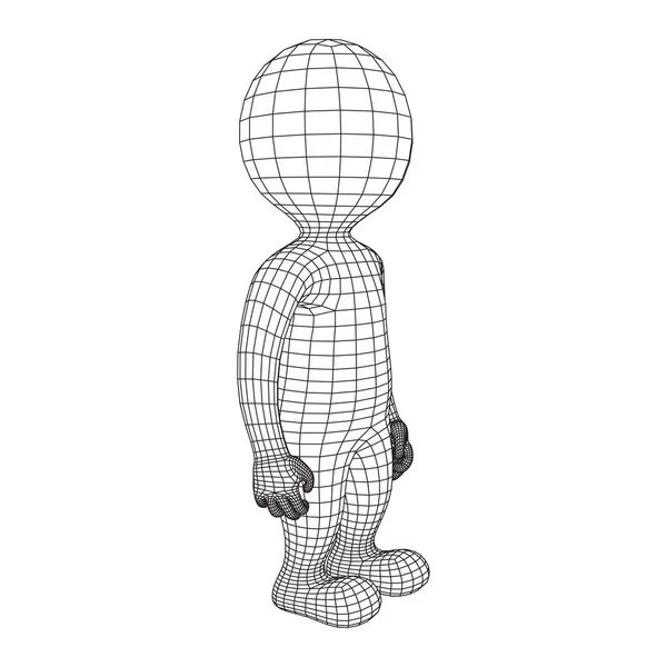 Wireframe low poly mesh human cartoon body stock vector by newb