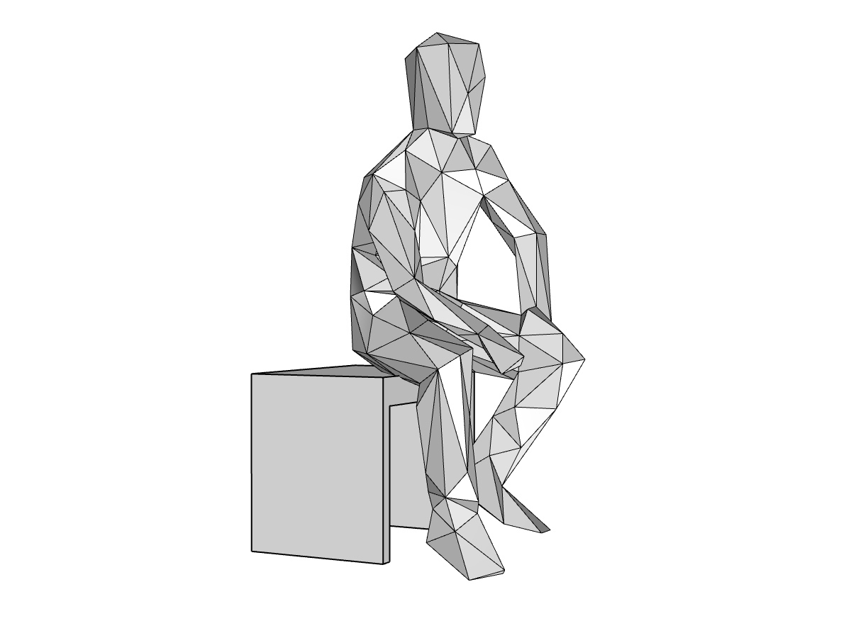 Stl file low poly man sitting ðãd print design to downloadãcults