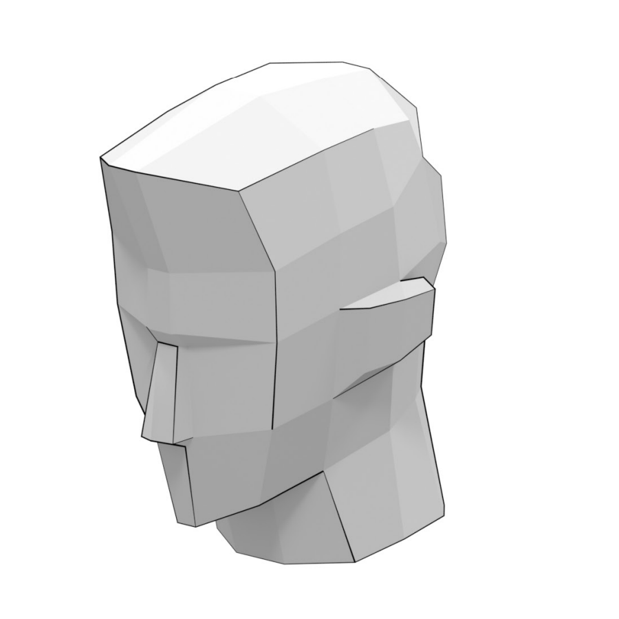 Low poly man head d papercraft free printable papercraft templates