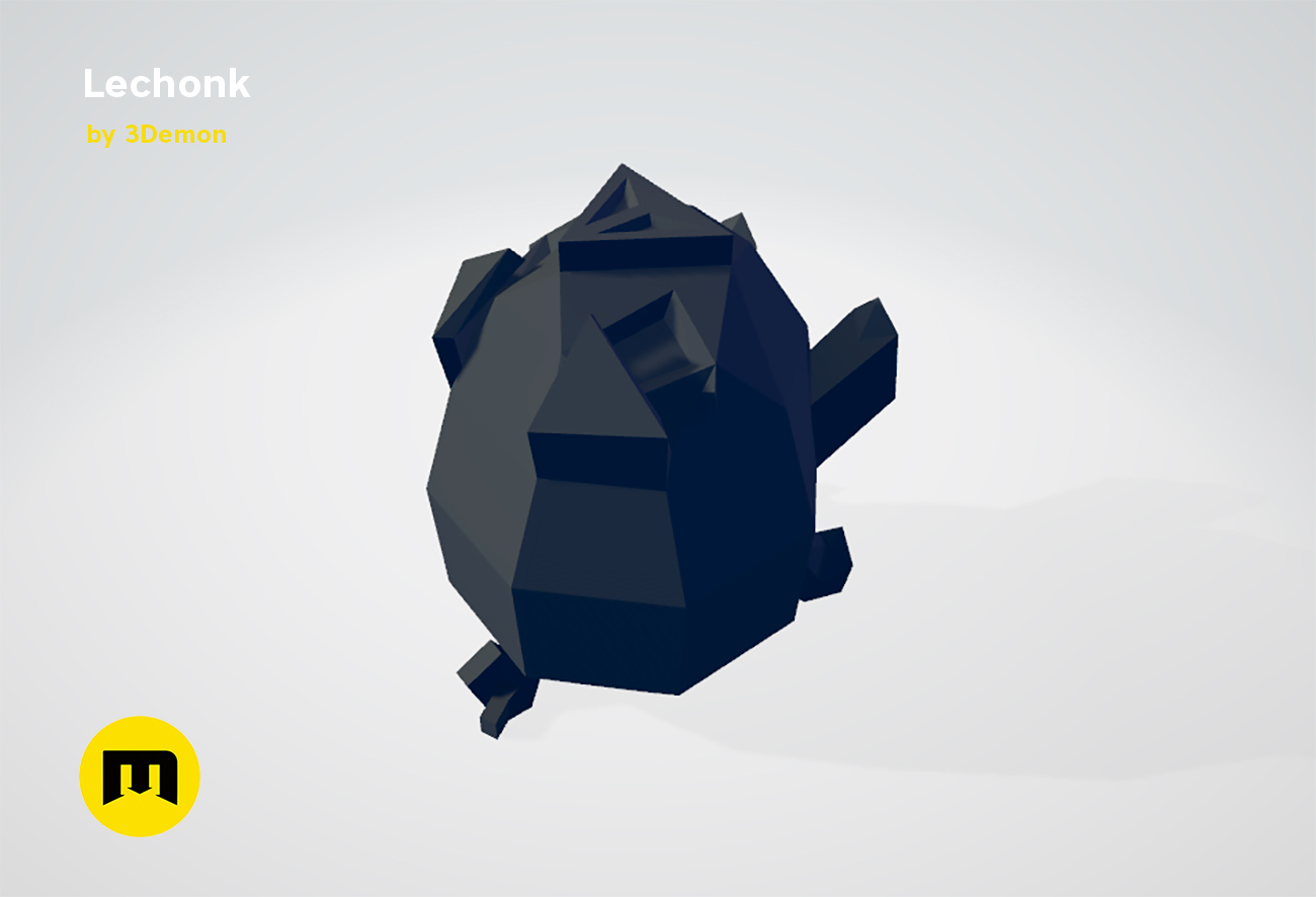 Lechonk low poly pokemon by demon download free stl model