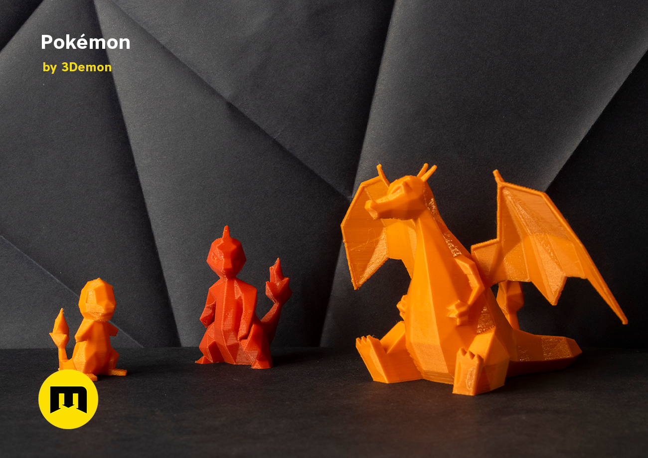 Stl file charmeleon low poly pokemon ðãd printing model to downloadãcults