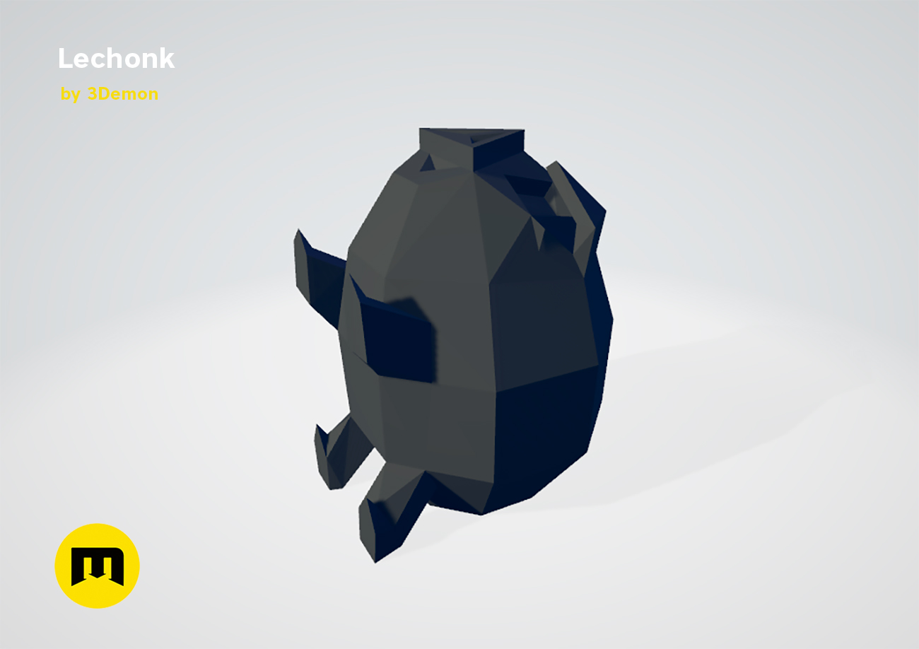 Lechonk low poly pokemon by demon download free stl model