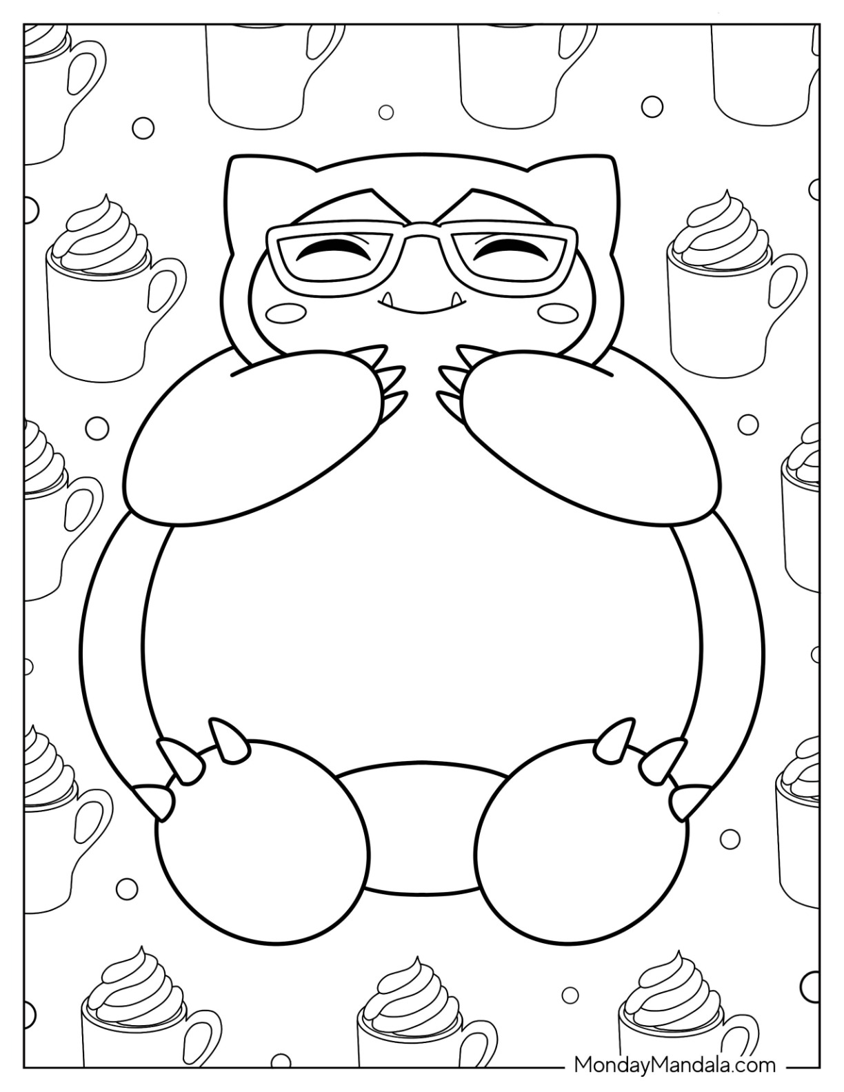 Snorlax coloring pages free pdf printables