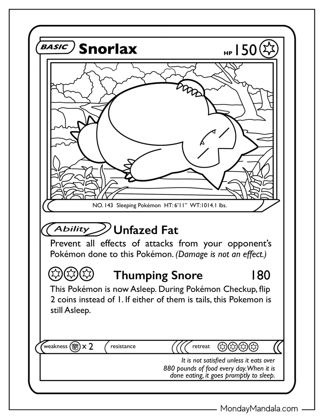 Snorlax coloring pages free pdf printables