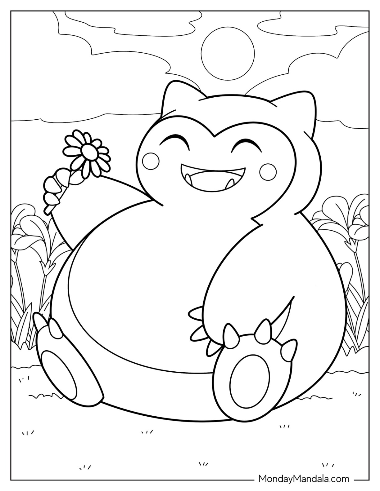 Snorlax coloring pages free pdf printables