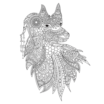 Wolf coloring vector art png images free download on