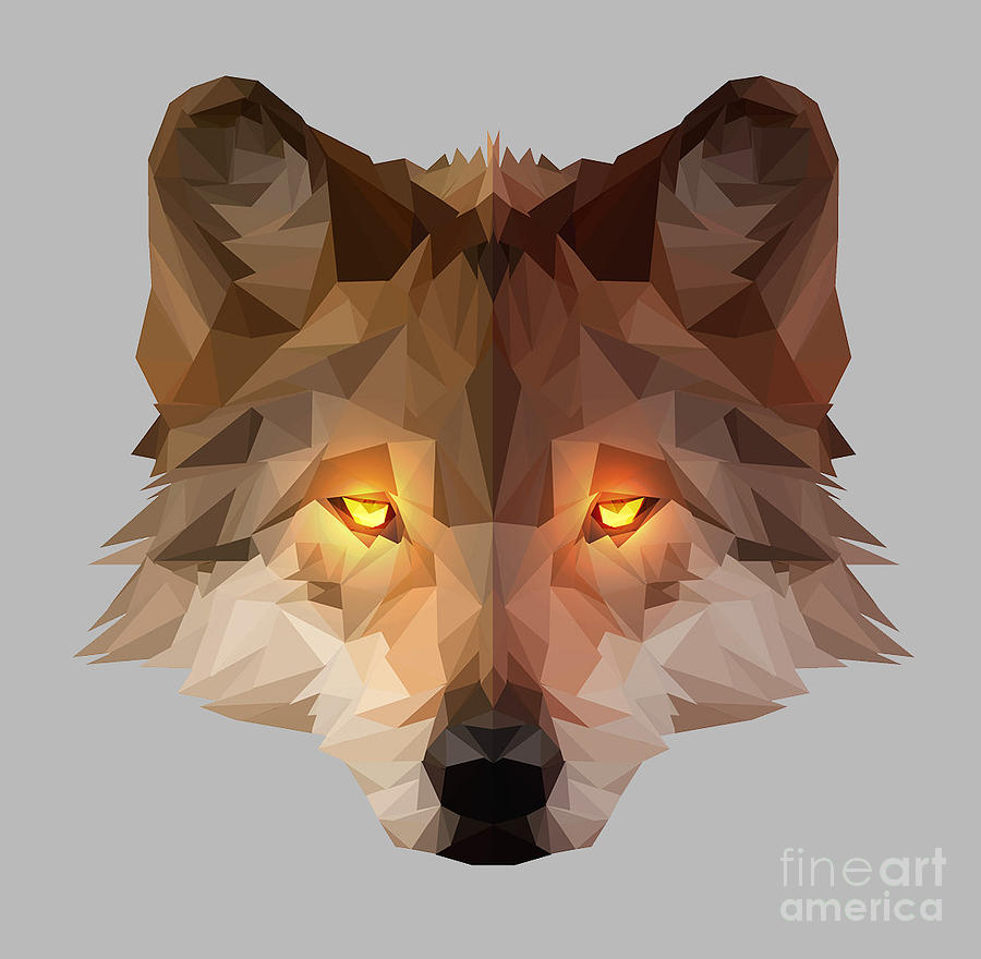 Lowpoly wolf digital art by john gerald tubale